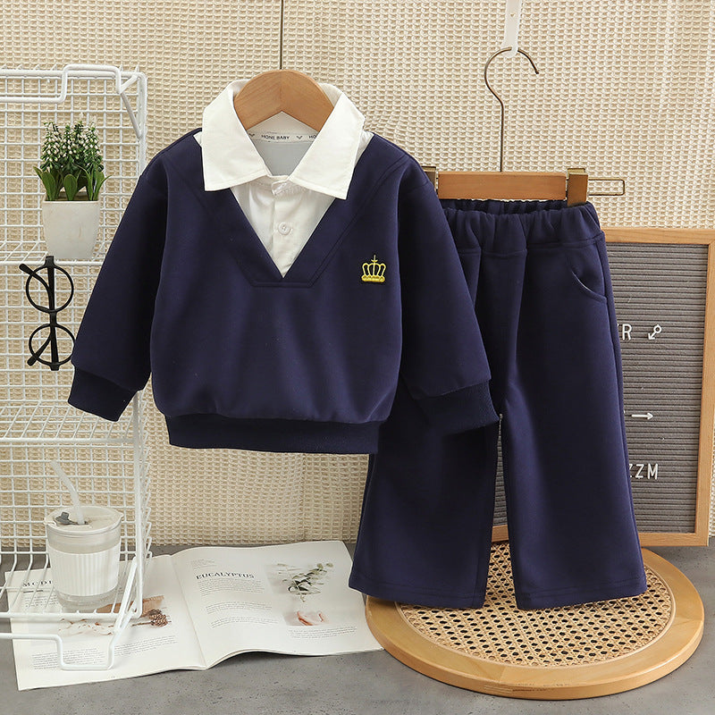 Baby children's clothing casual baby long sleeved two-piece set