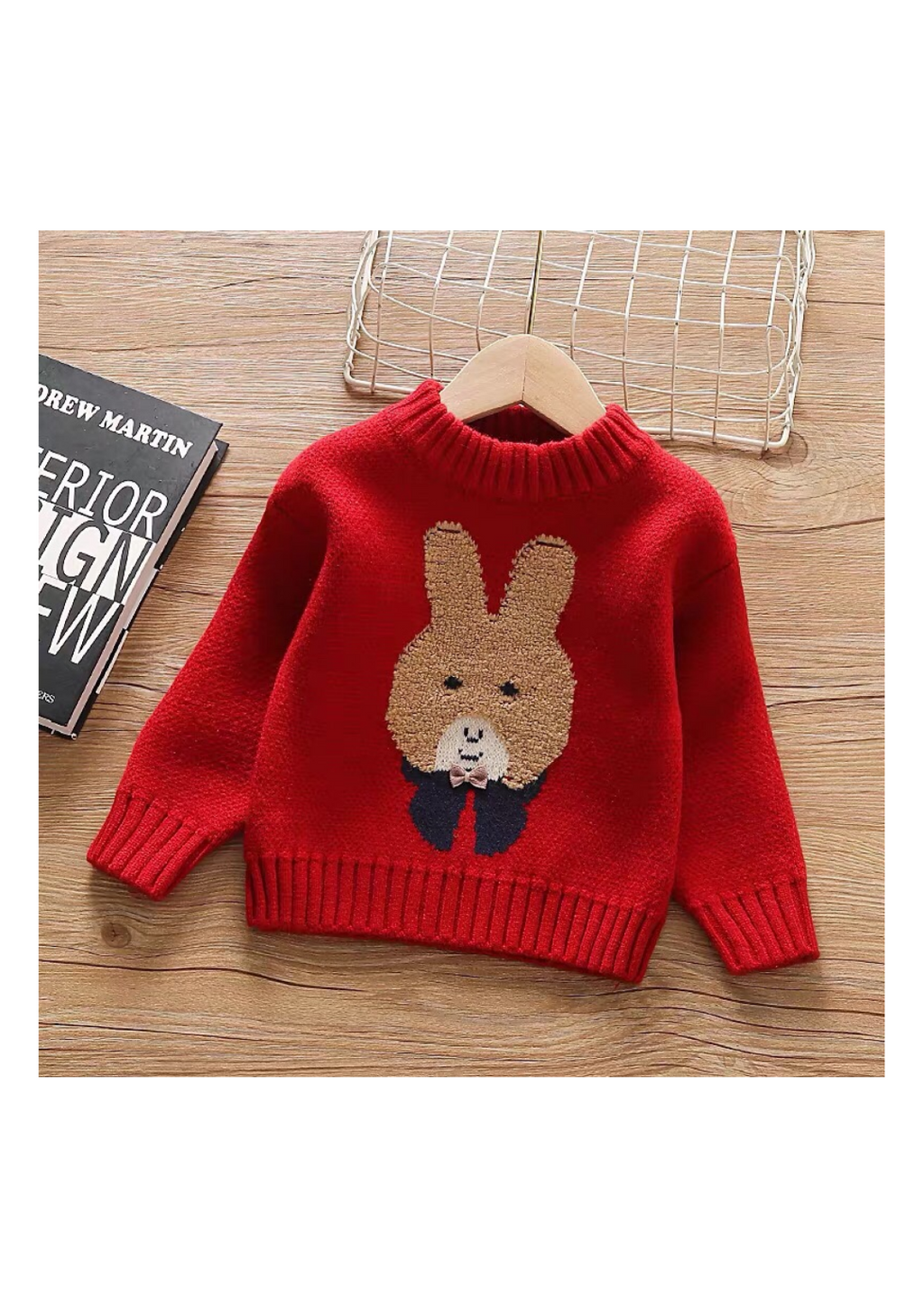 Kids Red Bunny Rabbit Knit Sweater | $3.80/unit | MOQ 24