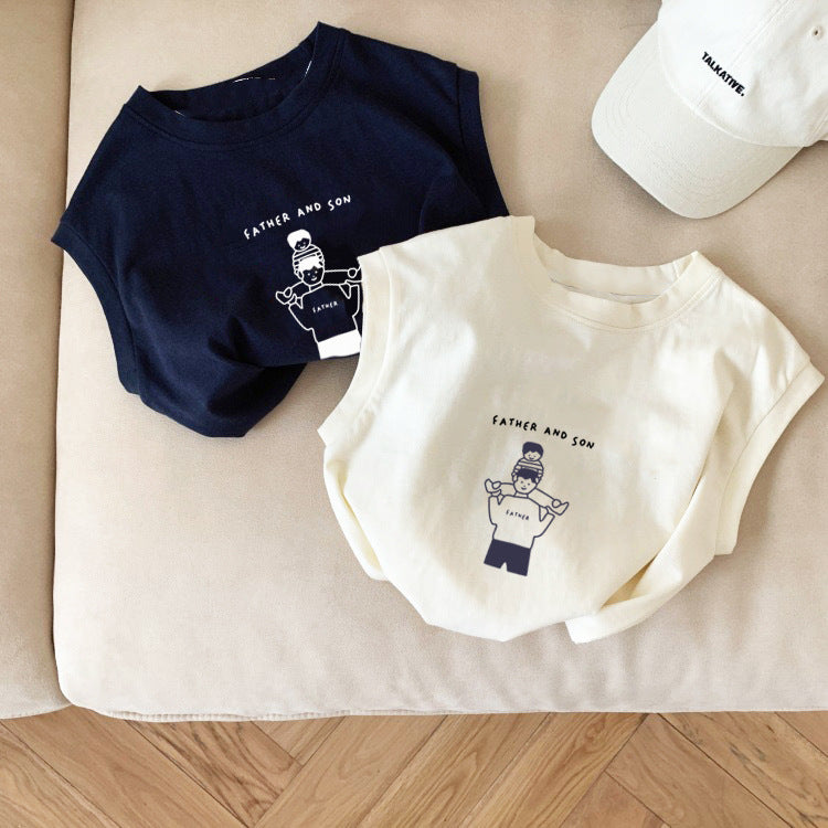 Baby Kids Sleeveless T-Shirt Cartoon Top