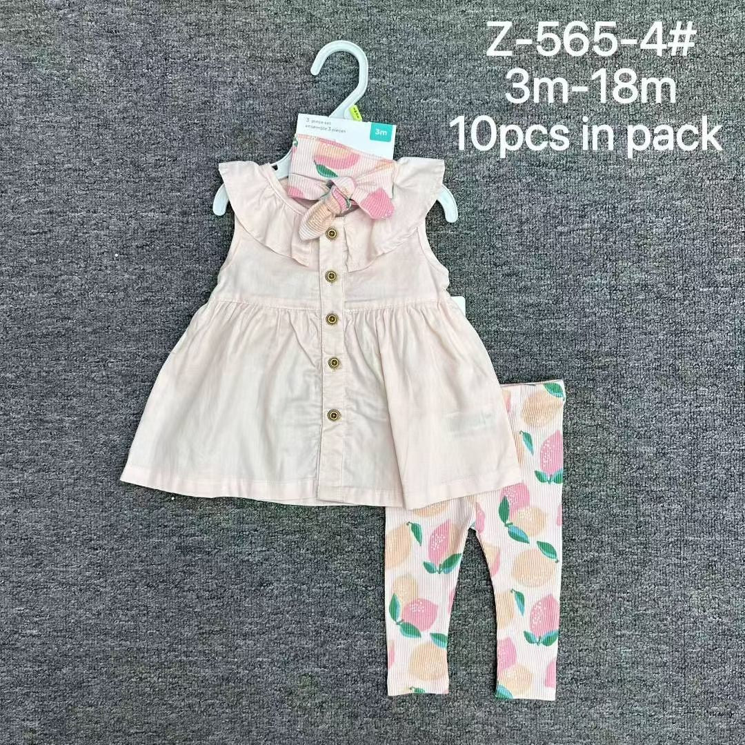 baby 3pcs set Size:3m-6m-9m-12m-18m 10pcs in pack