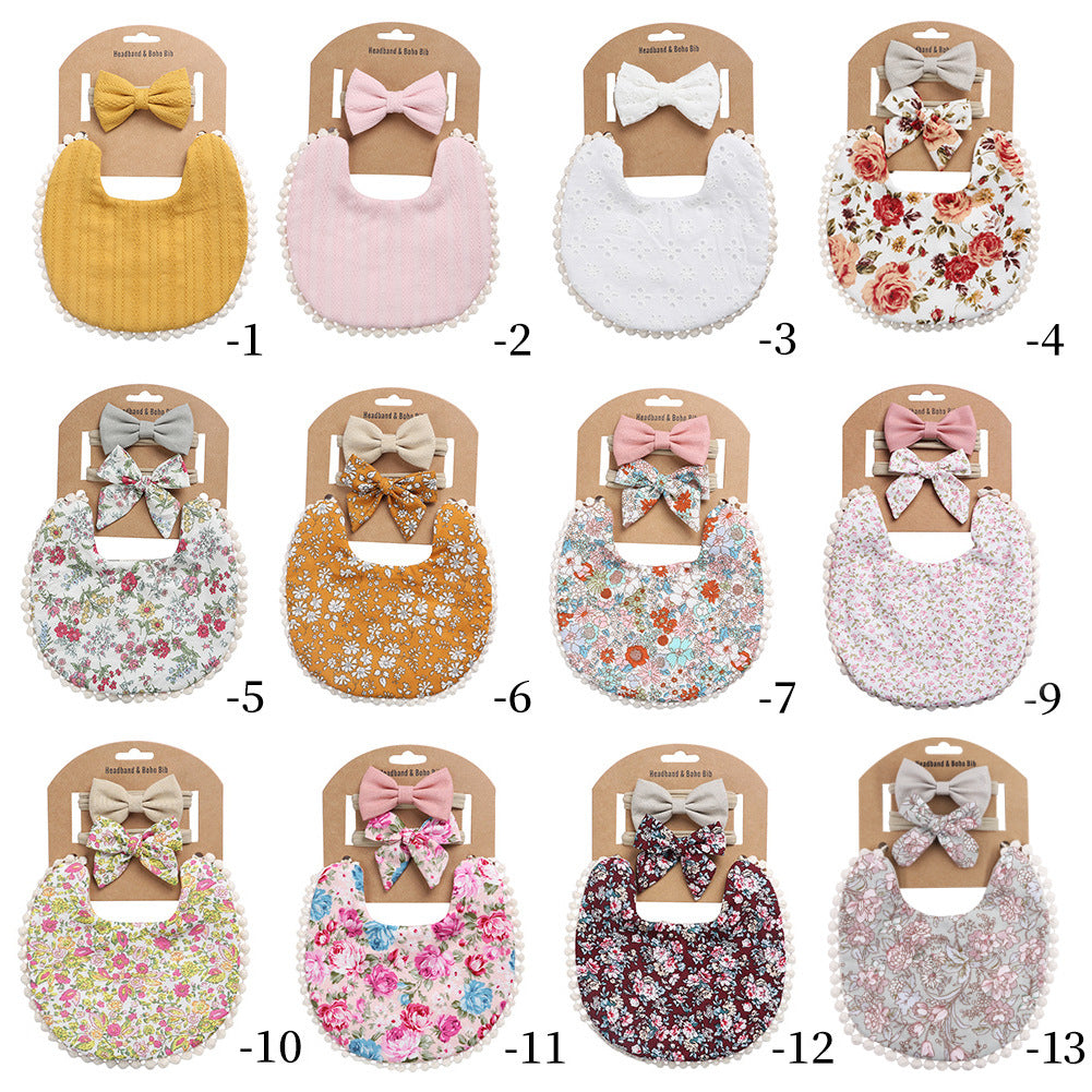 Baby Girl Bib - Muslin Snap Collar Floral Prints