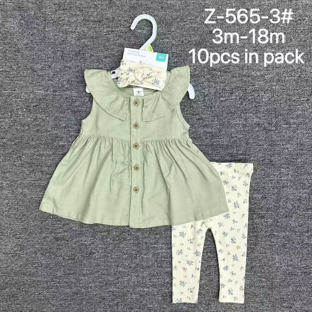 baby 3pcs set Size:3m-6m-9m-12m-18m 10pcs in pack