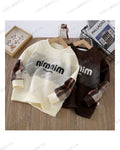 Kids cream polo zip stripe sweatshirt with embroidered horse logo