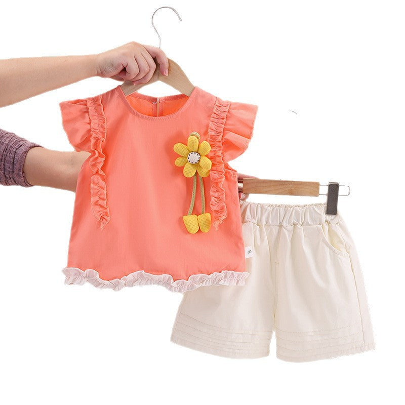 Short sleeved two-piece baby casual clothing