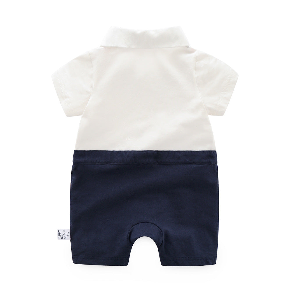 Short sleeved jumpsuit for baby boys