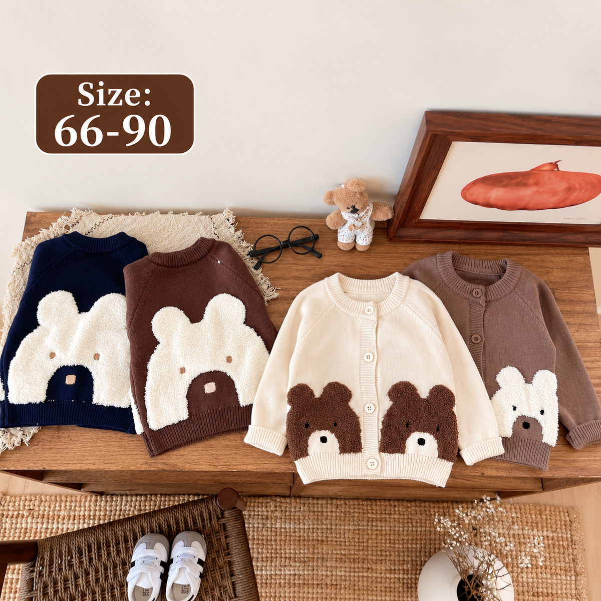Baby & Toddler Bear-Motif Knit Sweaters, $5.50 Each, Packs of 5–12, Code Mix-GC-150