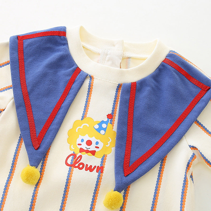 Baby Autumn Cotton Romper for Girls, Stylish Onesie for Newborns, Spring and Autumn Clothing for Baby Boys