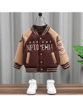 Kids’ Varsity Bomber Jacket – Brown & Tan | $7 | MOQ 12 Pieces