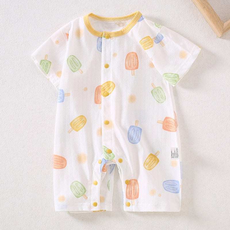 Baby short sleeved jumpsuit summer thin baby clothes