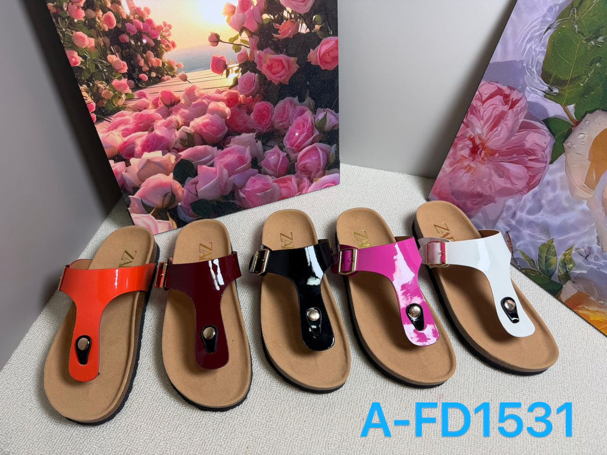 Women's Patent Leather Thong Sandals Mix A-FD1531 – $15.00/unit | MOQ 24
