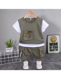 Kids’ 3-Piece Cargo Shorts Outfit Set | $6.50 | MOQ 12 Per Color