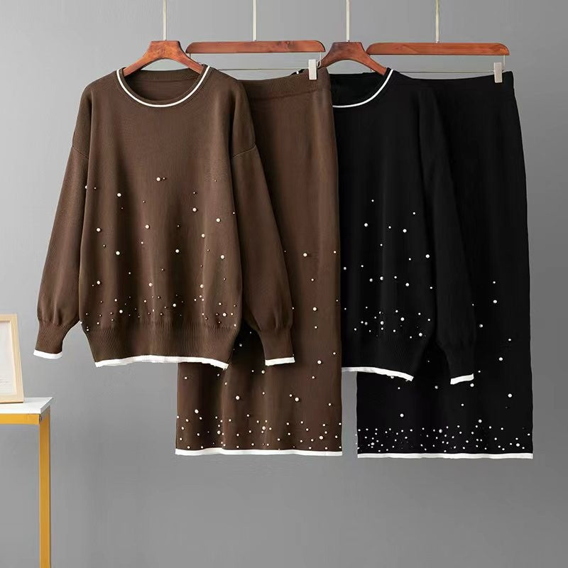 Loose top and skirt set
