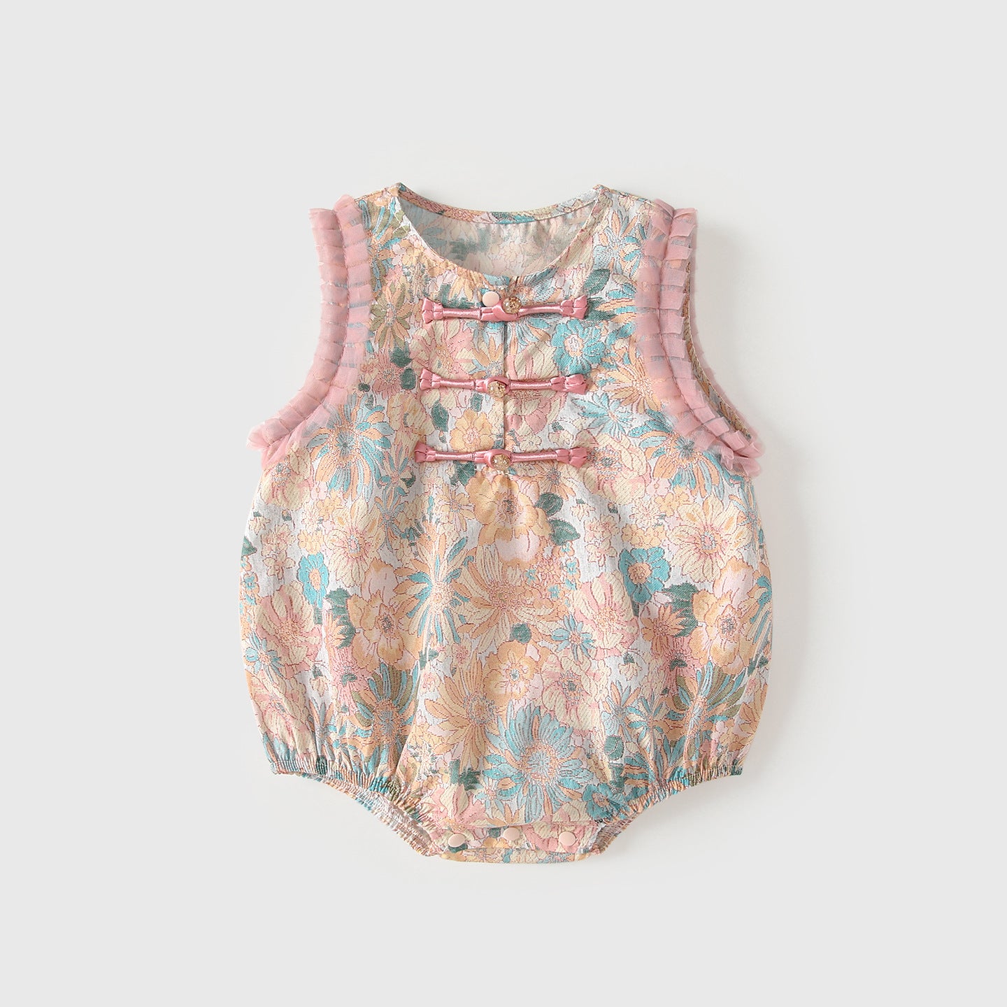 Round neck sleeveless baby clothes
