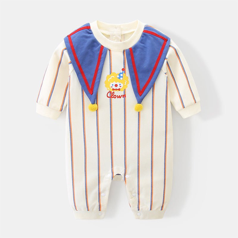 Baby Autumn Cotton Romper for Girls, Stylish Onesie for Newborns, Spring and Autumn Clothing for Baby Boys