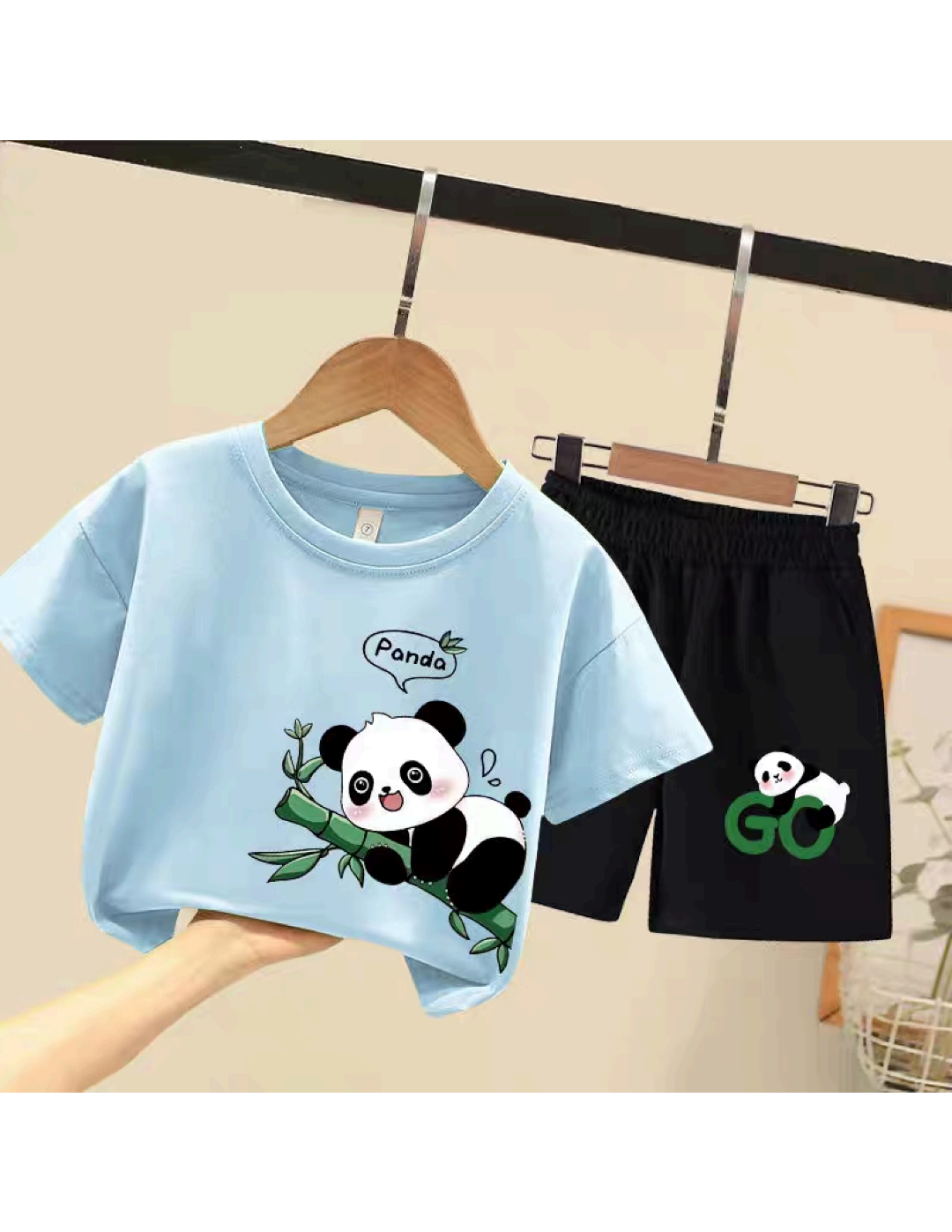Kids’ Panda T-Shirt & Shorts Set | $4.95 | MOQ 12 Per Color