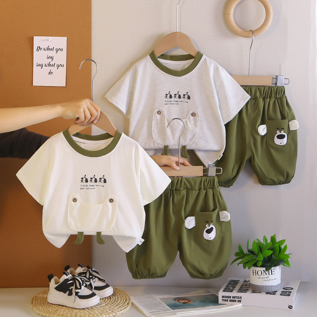 Casual short sleeved two-piece baby outfit