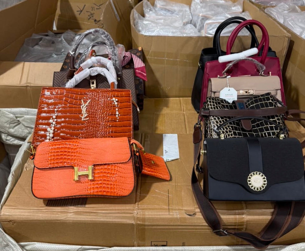 Women handbags with gold handle assorted colors