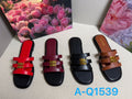 Women's Double Strap Logo Flat Slide Sandals Mix A-Q1539 – $13.99/unit | MOQ 24