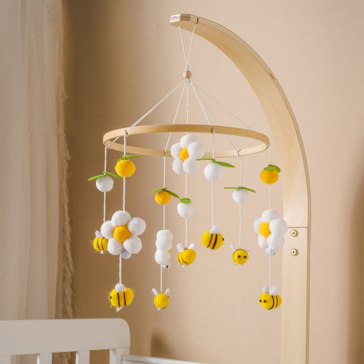 Baby Crib Wind Bell — Soothing Wooden Bed Hanging Toy for Infants & Toddlers (0-3 Years)
