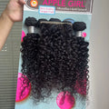 Jerry Curly Hair – 5 Bundles + Machine-Made T Closure MOQ 6 pack . 10”22”  Weights 170g- 220g