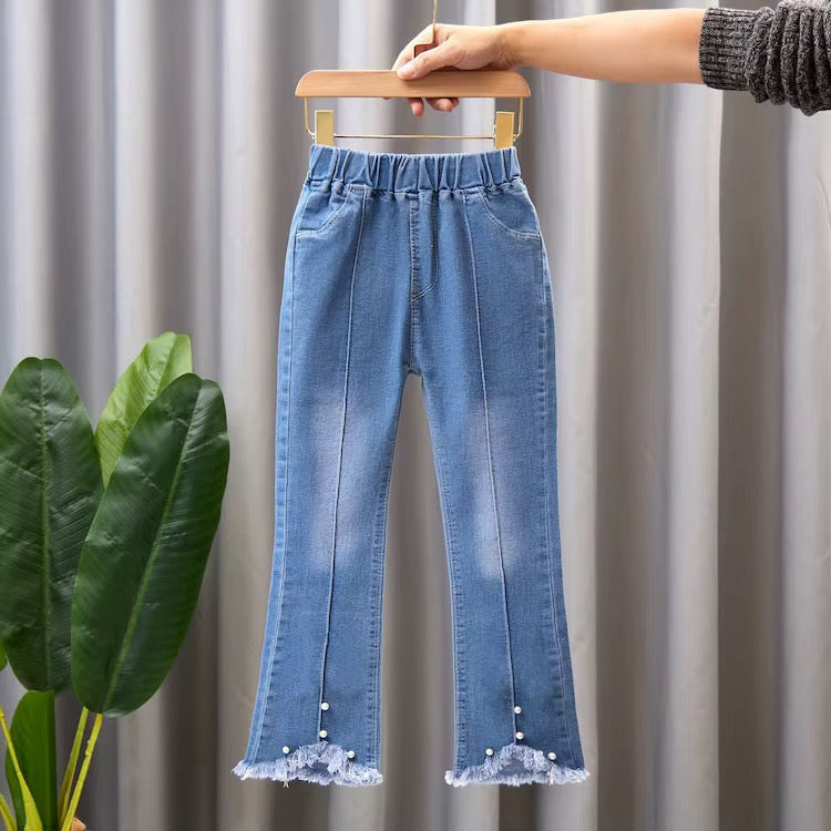 Girls' Embroidered Denim Jeans – Mixed Styles & Sizes | MOQ 50 Units | Unit Price $5.50