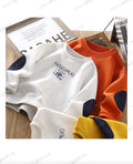 Kids Don't CUY.K Someone's YUM slogan sweatshirt in camel gray cream and brown