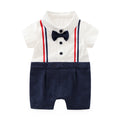 Short sleeved jumpsuit for baby boys