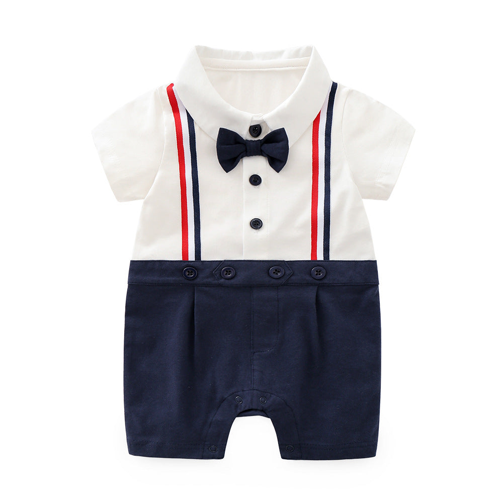 Short sleeved jumpsuit for baby boys