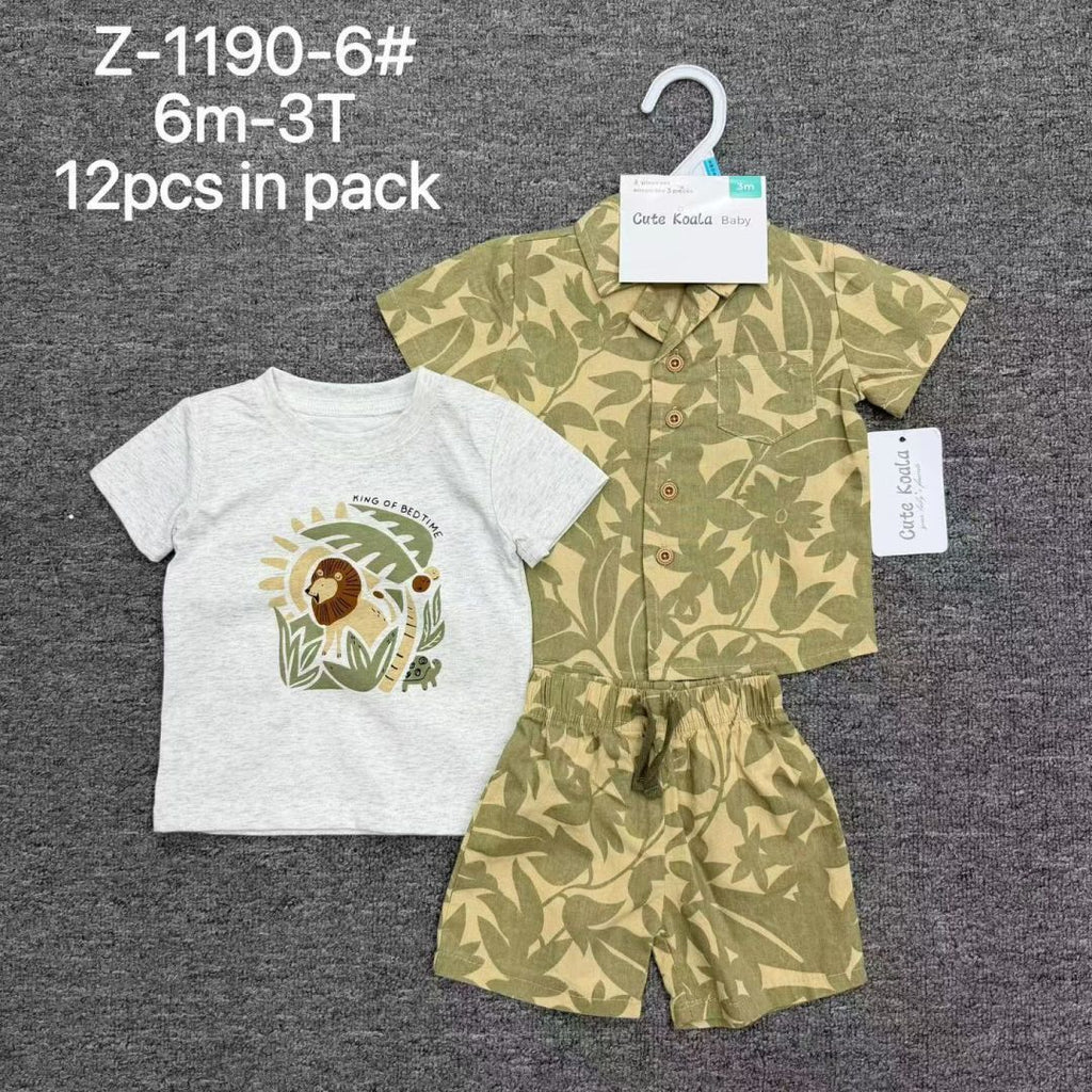 baby boys 3pcs set Size 6m-9m-12m-18m-24m-3y moq 12set each color
