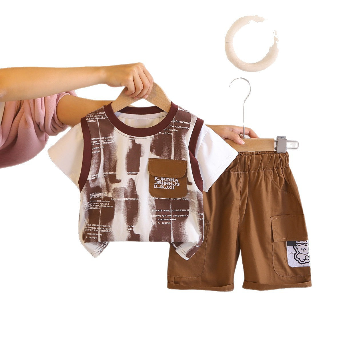 Letter short sleeved baby two-piece set