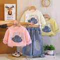 Baby Girl LOVE Graphic Sweatshirt & Wide-Leg Denim Pants 2-Piece Set | $11 Per Set | MOQ 12