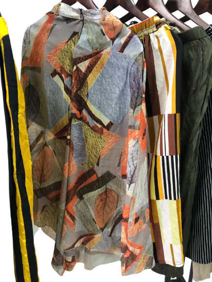 Used summer clothes silk loose pant women's second hand clothing