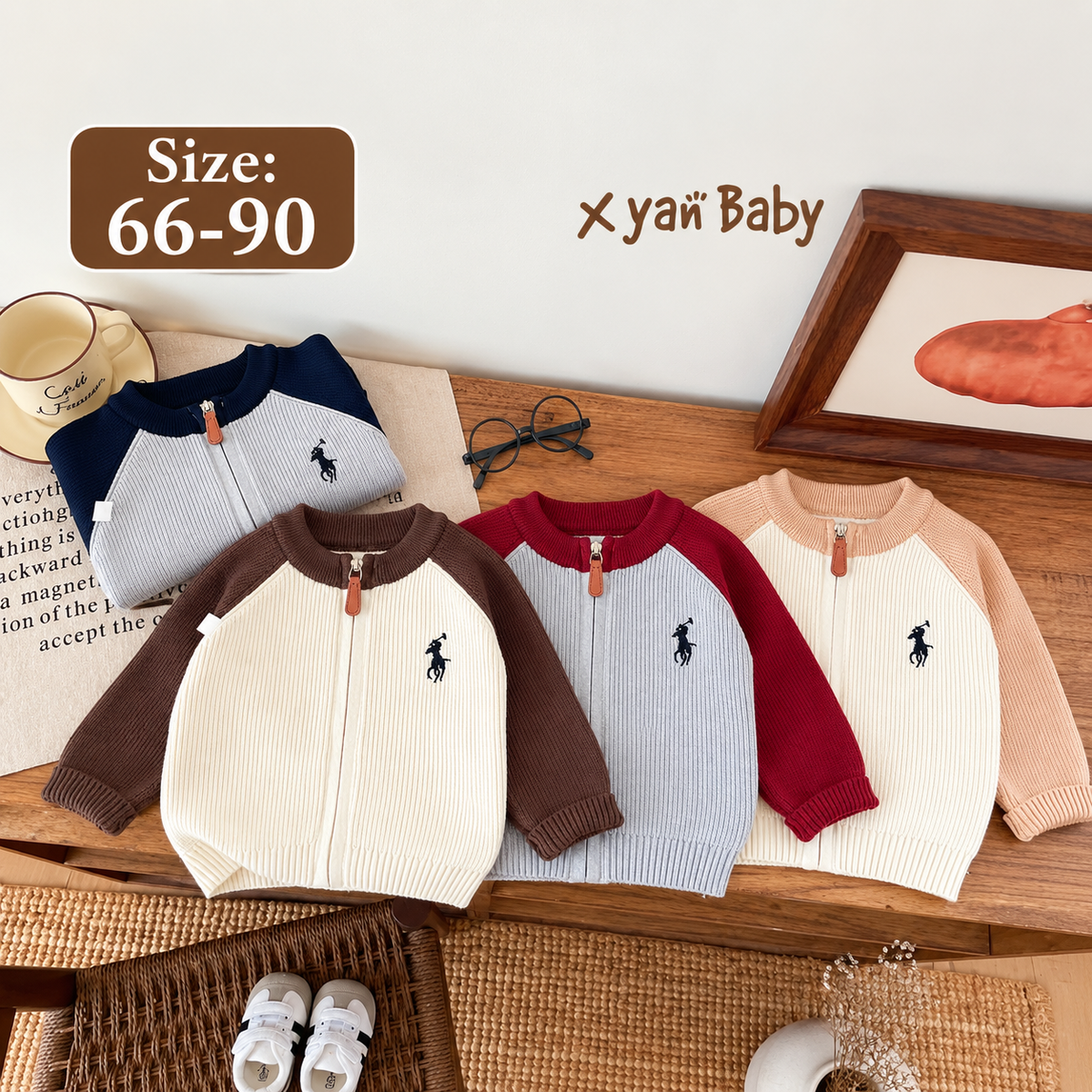 Baby & Toddler Ribbed Zip-Up Sweaters, $5.50 Each, Packs of 5–12, Code Mix-GC-155
