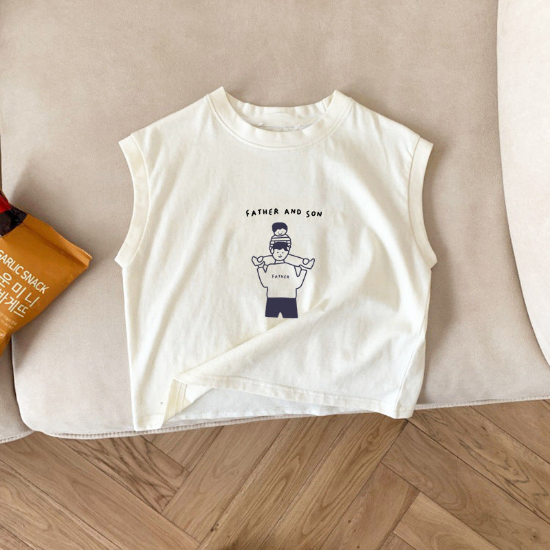 Baby Kids Sleeveless T-Shirt Cartoon Top