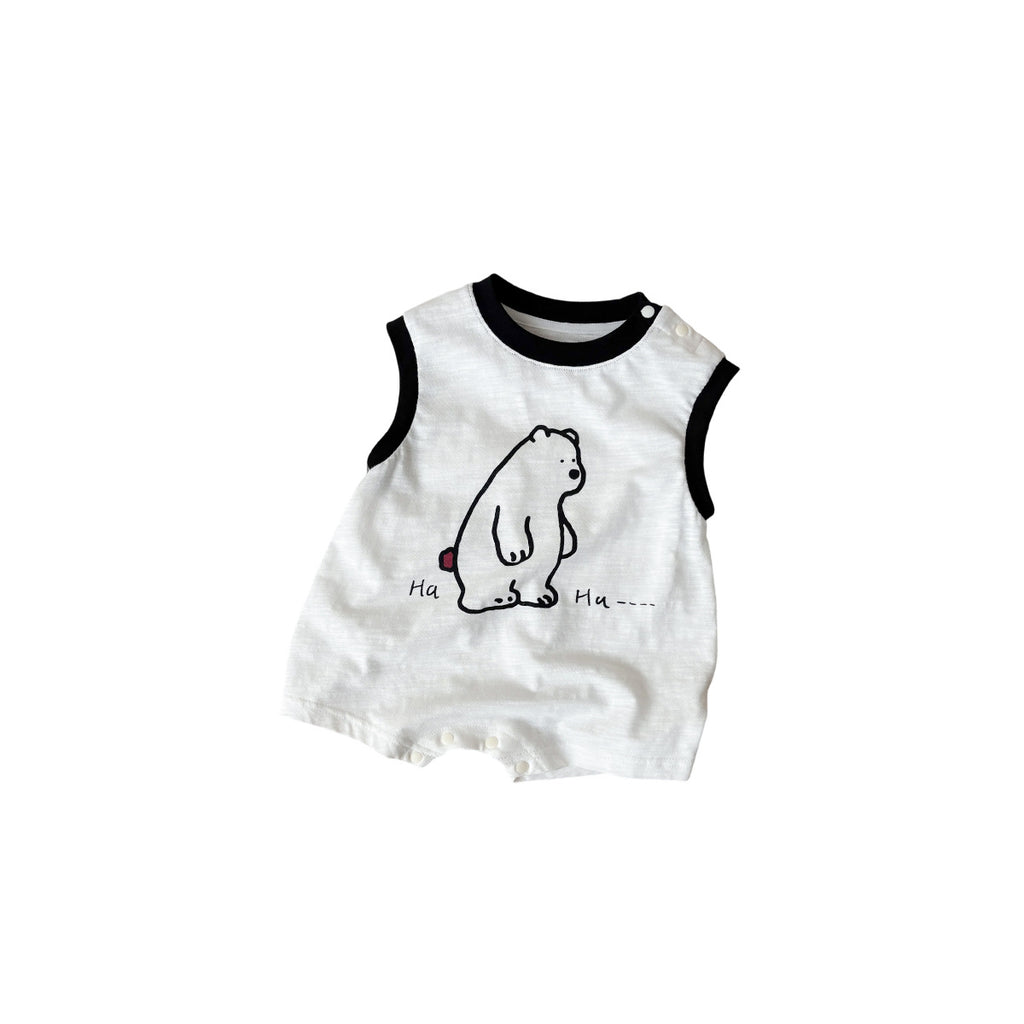 Lightweight Breathable Cartoon Print Baby Crawling Suit