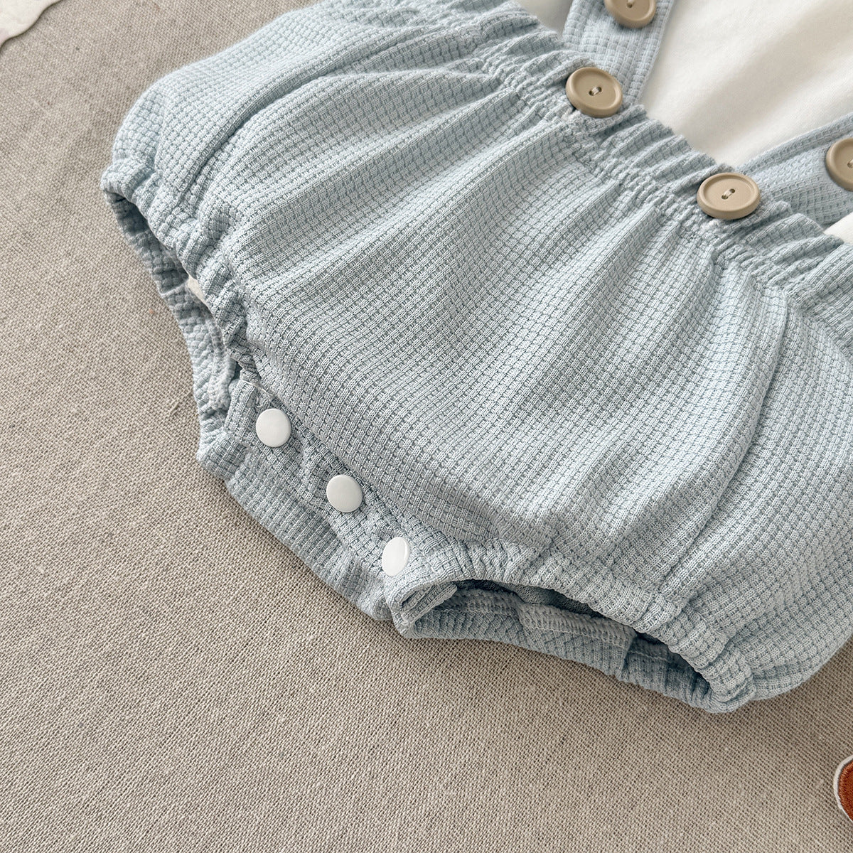 Cute Bear Embroidery Baby Short Sleeve Romper