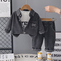 Spring and Autumn Clothing Baby Children's Coat Baby Cowboy Long Sleeve Three Piece Set