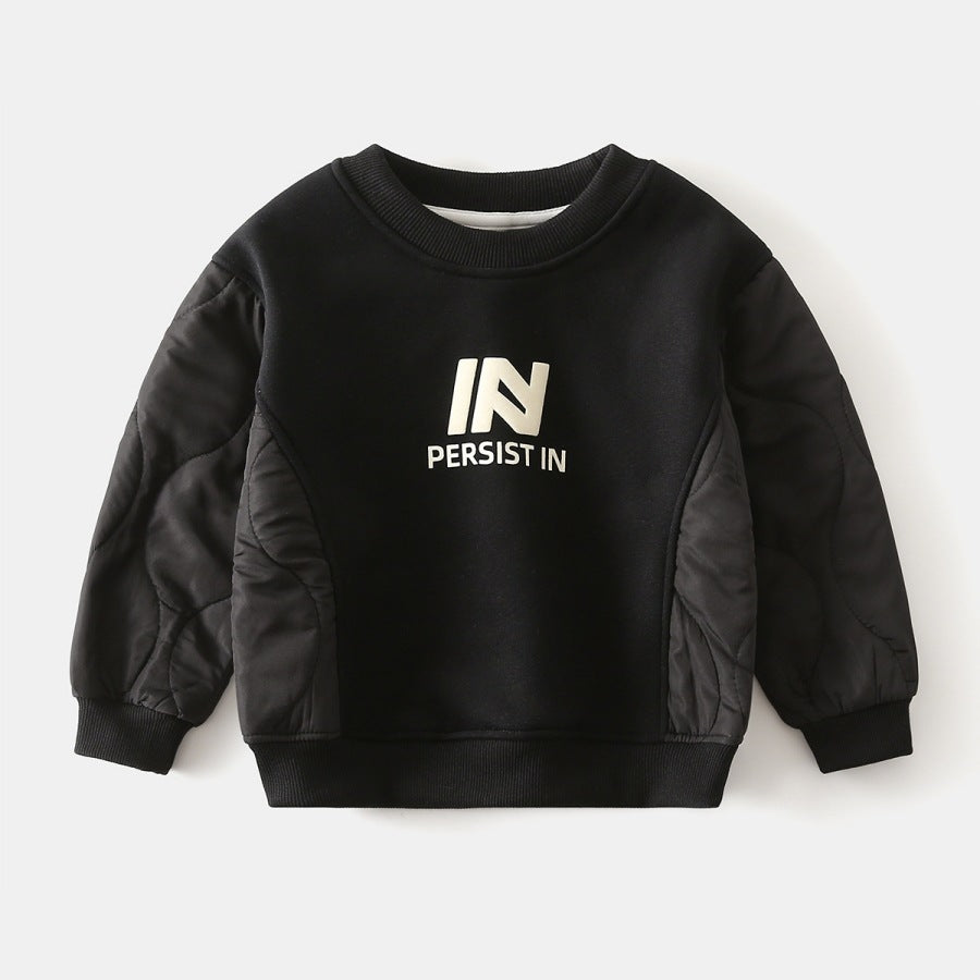 Baby patchwork thickened children's pullover top