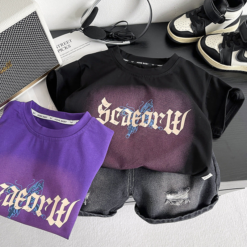 Thin summer baby clothes two-piece set