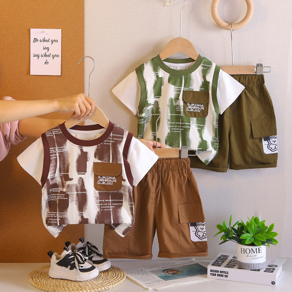 Letter short sleeved baby two-piece set