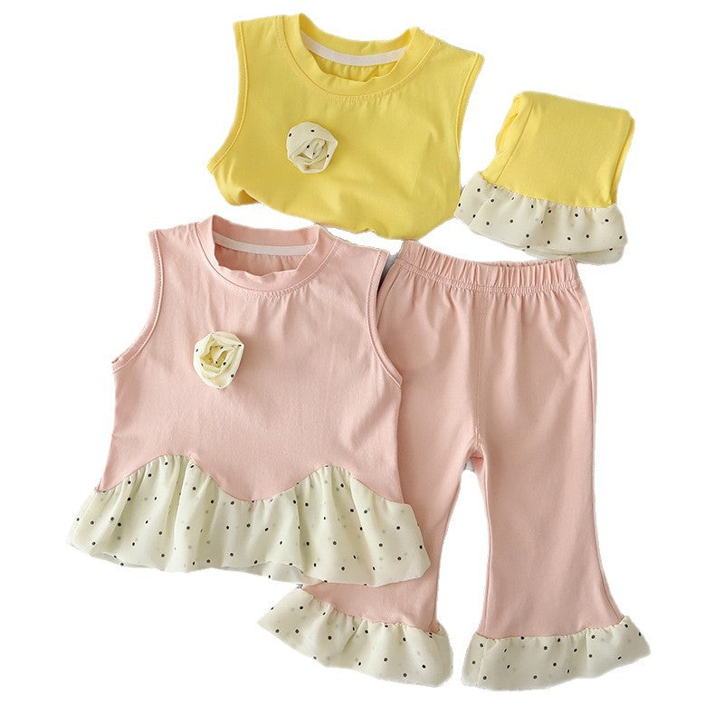 Two piece set of summer clothes for baby girls