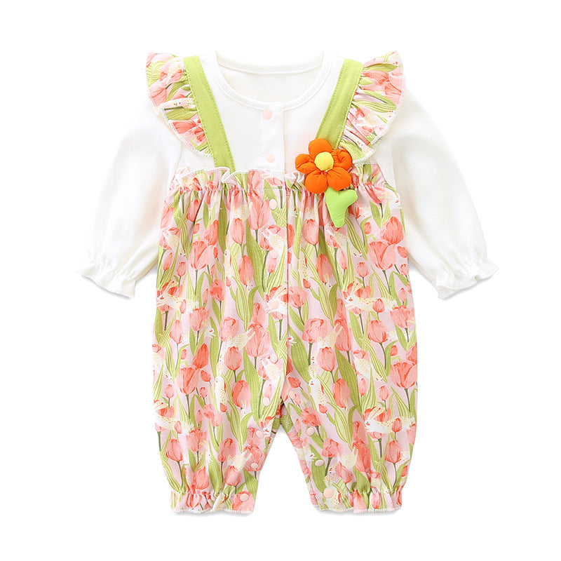 Baby Spring Romper New Style Girl Baby Fashion Onesie Newborn Long Sleeve Spring Autumn Outfit