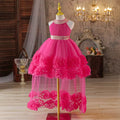 Elegant Girls Princess High-Low Party Dress with Floral Rose Details and Sparkling Sequin Waist – Special Occasion Formal Dress 👗. MOQ 100 | 10 each color . Unit price $9