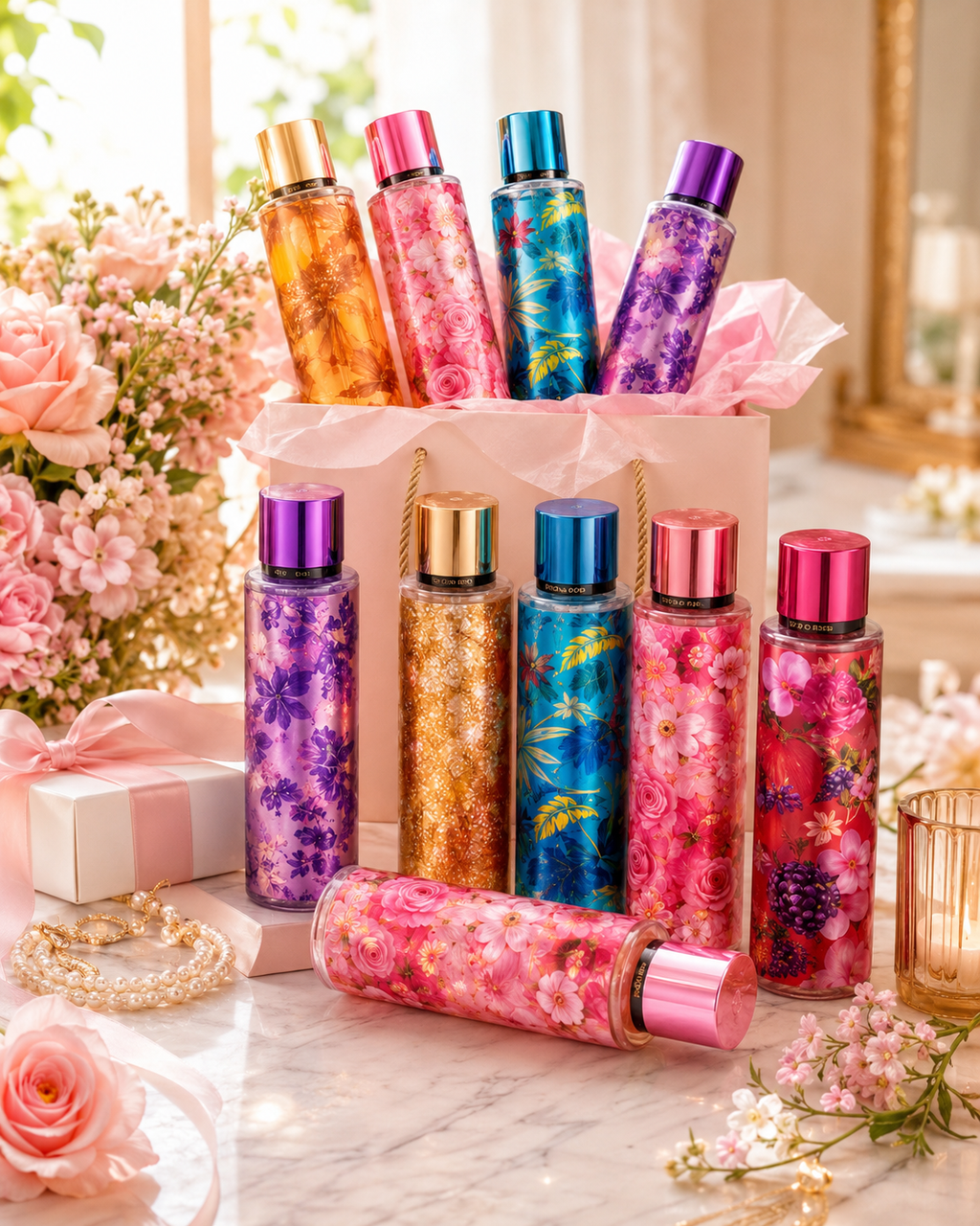 Body & Bath Spray Perfumes — Bulk Wholesale (288 pcs/box)