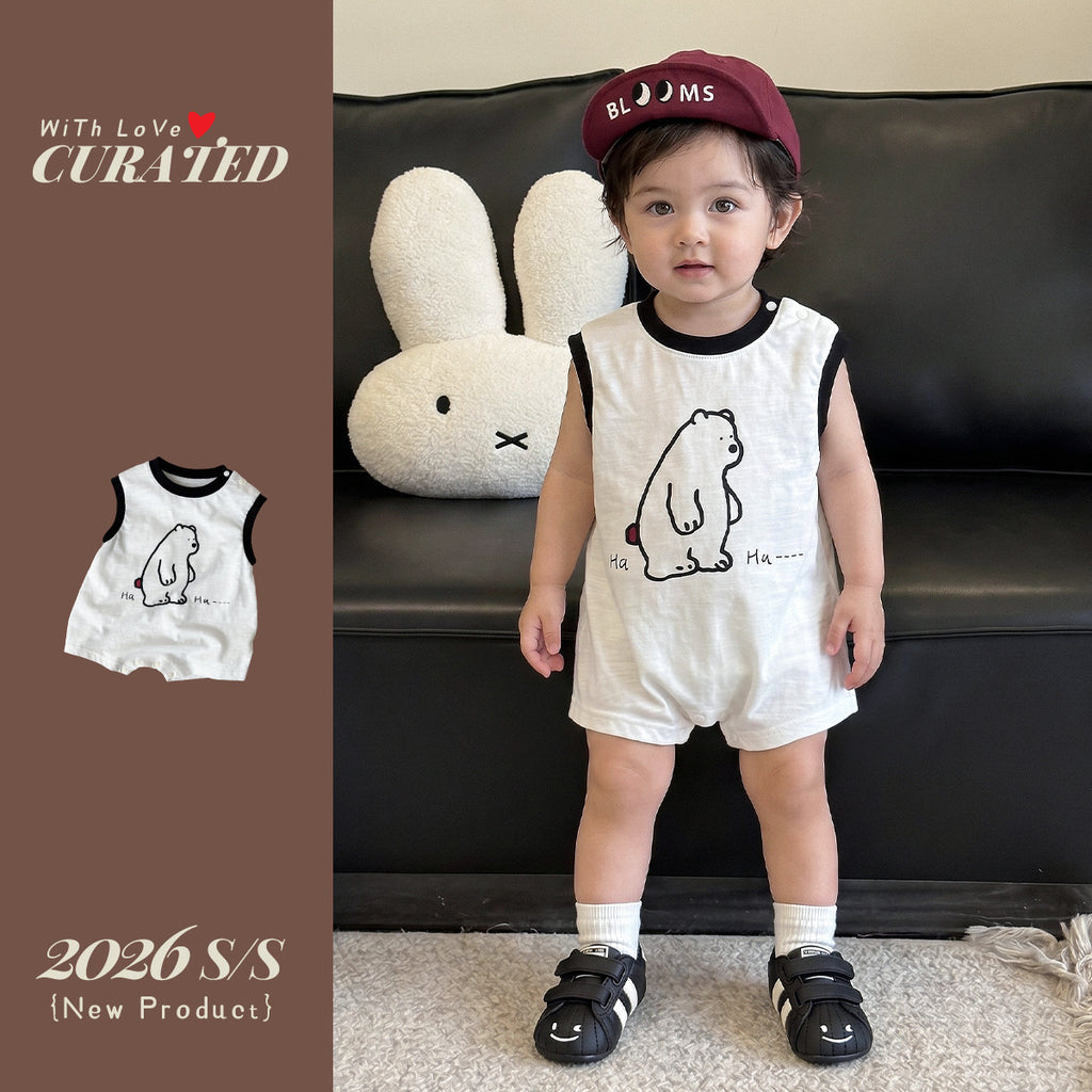 Lightweight Breathable Cartoon Print Baby Crawling Suit