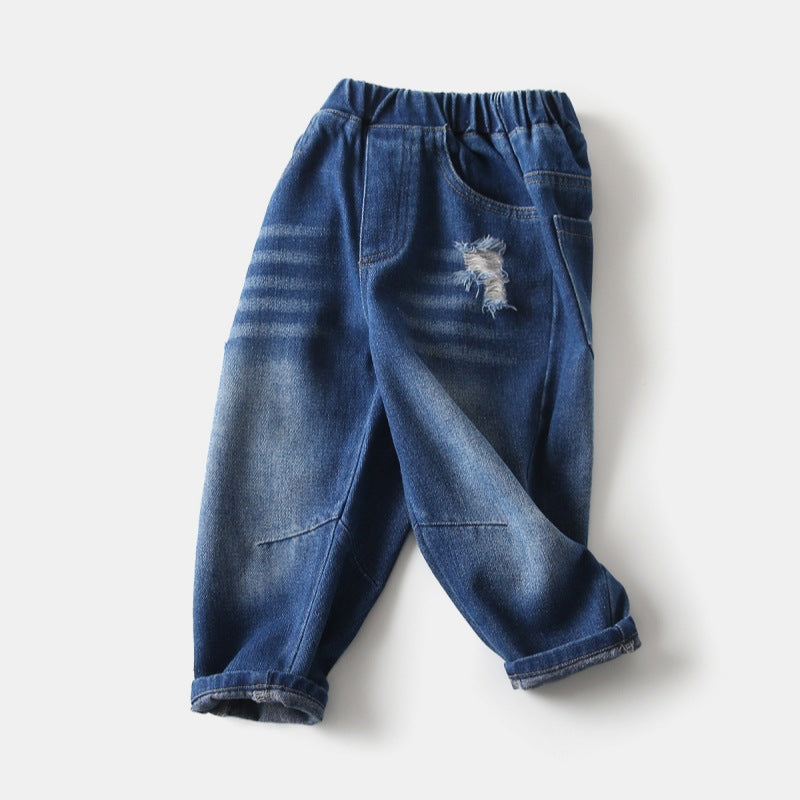 Boys' Korean Denim Jogger Pants | Soft & Stylish | Ages 3–8