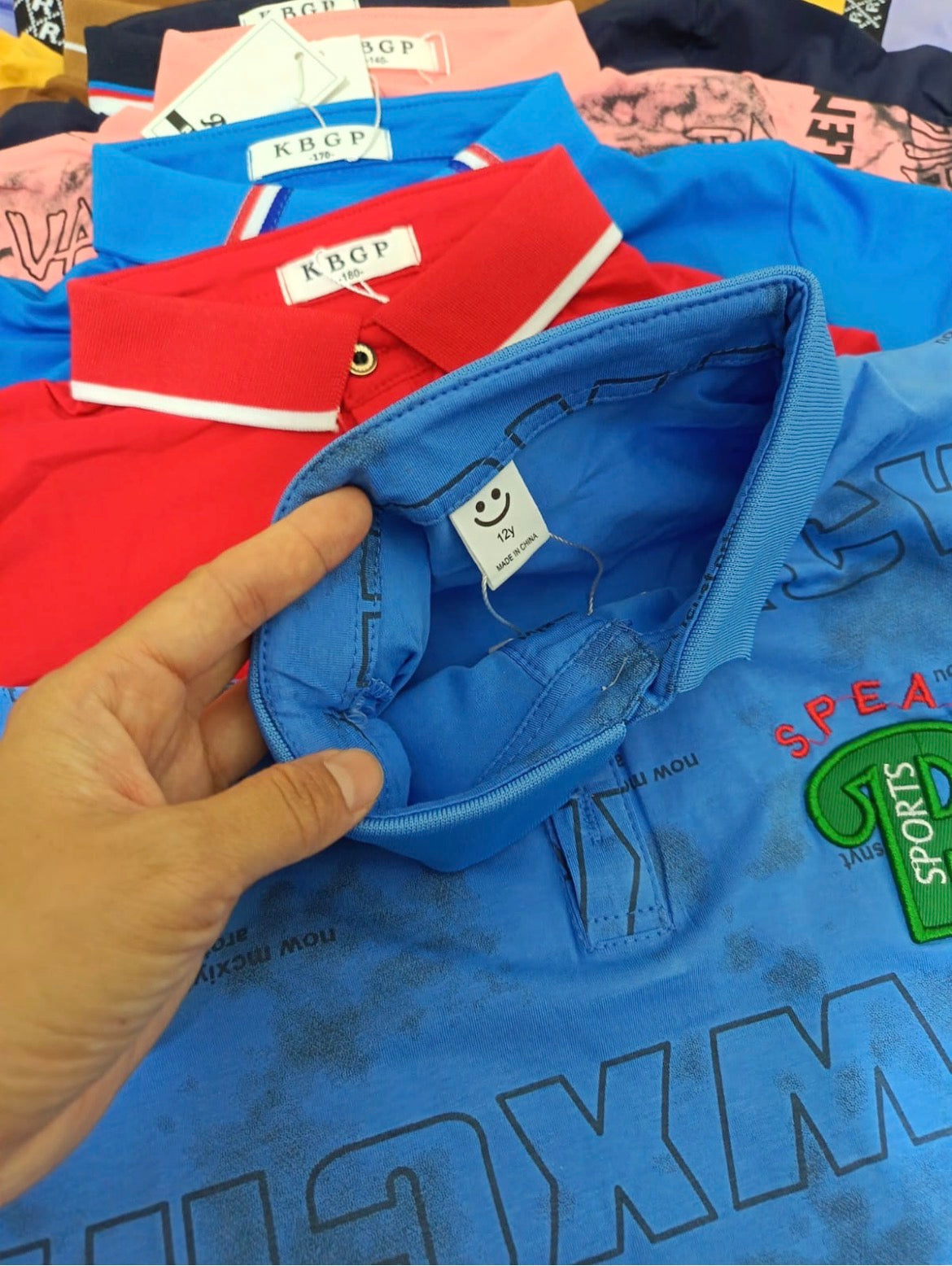 Kids Polo Shirts Wholesale Lot | $4.97/pc | Sizes 140-180 | MOQ 100pcs