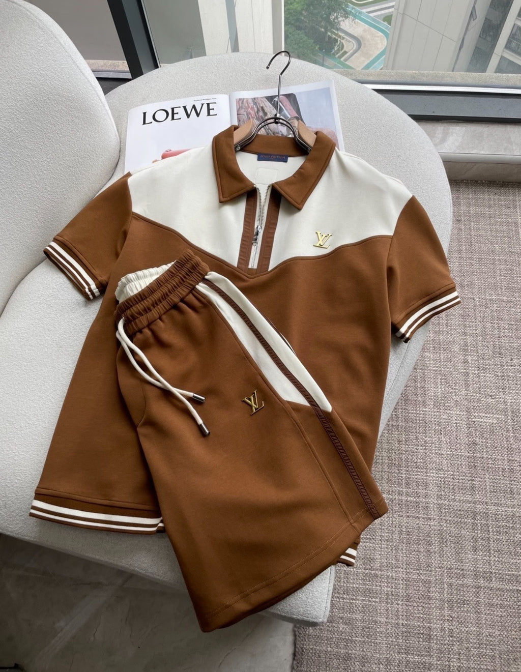 Wholesale Men’s Luxury-Inspired 2-Piece Polo Shirt & Shorts Set – Pack of 24 Mixed sizes – $15 Each
