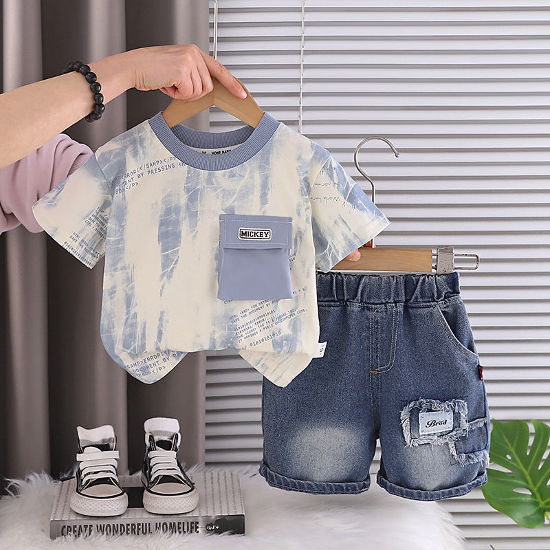 Thin children's baby summer two-piece set