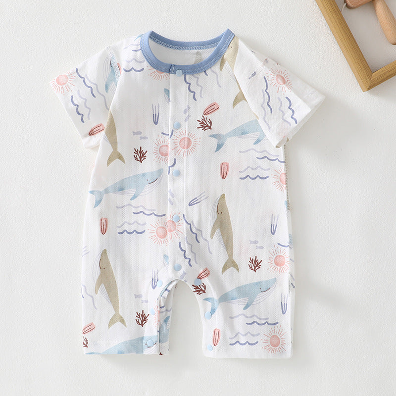 Baby short sleeved jumpsuit summer thin baby clothes